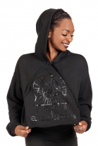 Black Pyramid Cropped Hoodie